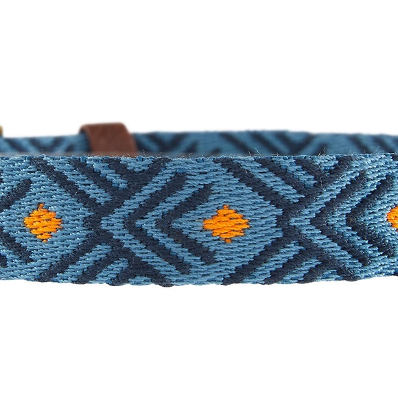 Top Paw® Blue Aztec Linen Blend Dog Collar - Picture 5 of 8